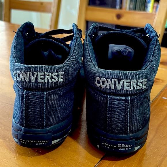 CONVERSE | Boys Black and Gray  High Top Converse All Star With Strap Size 3 - Picture 3 of 9